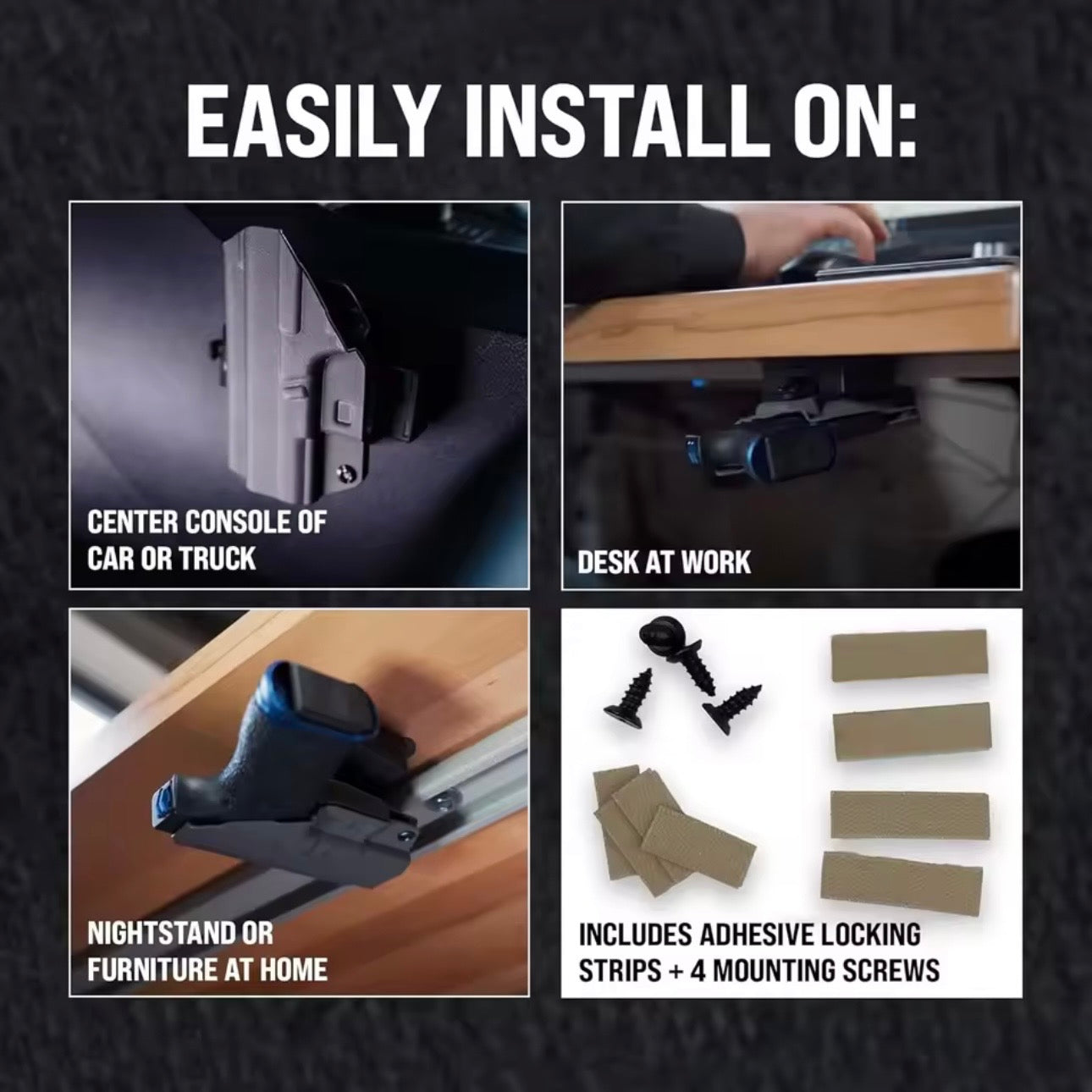 AutoGuard Gun Mount with a 19.5KG Strong Magnet Base for GLOCK