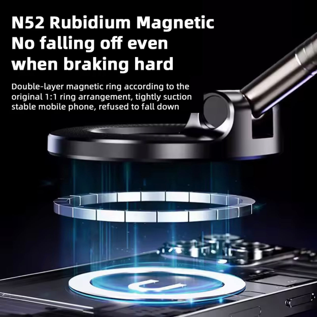 AutoGuard Magnetic Phone Holder With Upgraded Aluminum Alloy, Rotatable & Foldable