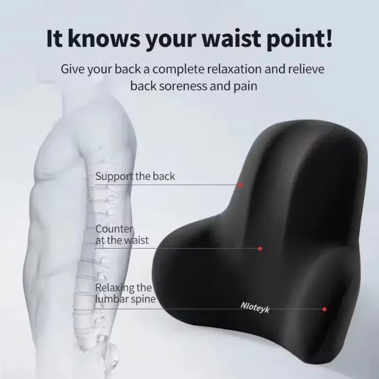 AutoGuard Ergonomic Memory Foam Car Set for Headrest Neck & Waist Support