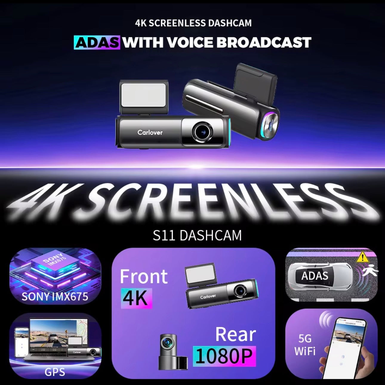 AutoGuard S11: Pro-Grade Dual-Lens Precision 4K Ultra-HD With Night Vision