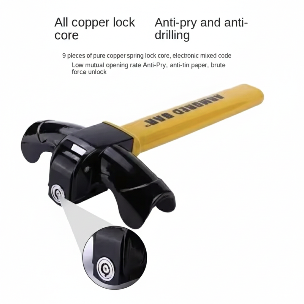 AutoGuard Anti-Theft Armored Bar™ Steering Wheel Lock With Tough-Steel Enhance Automobile