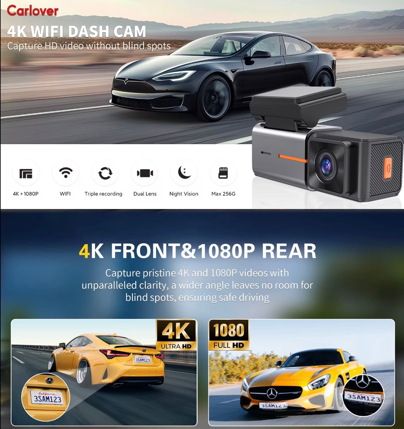 AutoGuard S2: Pro-Grade Dual-Lens Precision 4K Dash Camera With Night Version