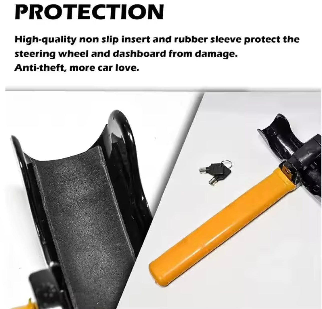 AutoGuard Anti-Theft Armored Bar™ Steering Wheel Lock With Tough-Steel Enhance Automobile