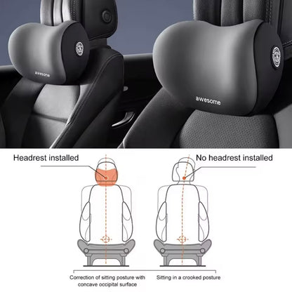 AutoGuard Ergonomic Memory Foam Car Set for Headrest Neck & Waist Support