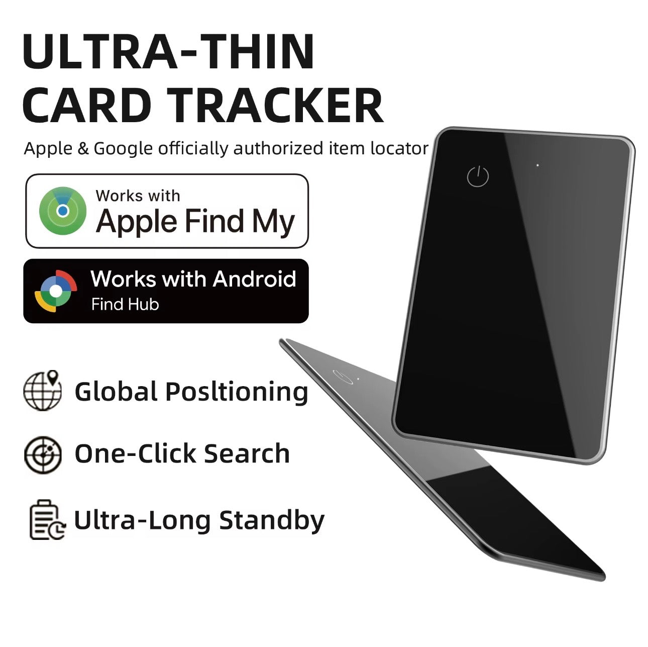 AutoGuard Smart Air Tag Wallet Card GPS Locator Tracker For Android & IOS