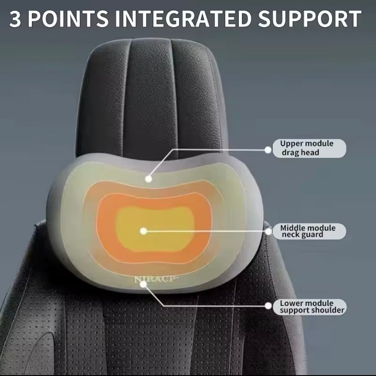 AutoGuard Ergonomic Memory Foam Car Set for Headrest Neck & Waist Support