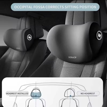 AutoGuard Ergonomic Memory Foam Car Set for Headrest Neck & Waist Support