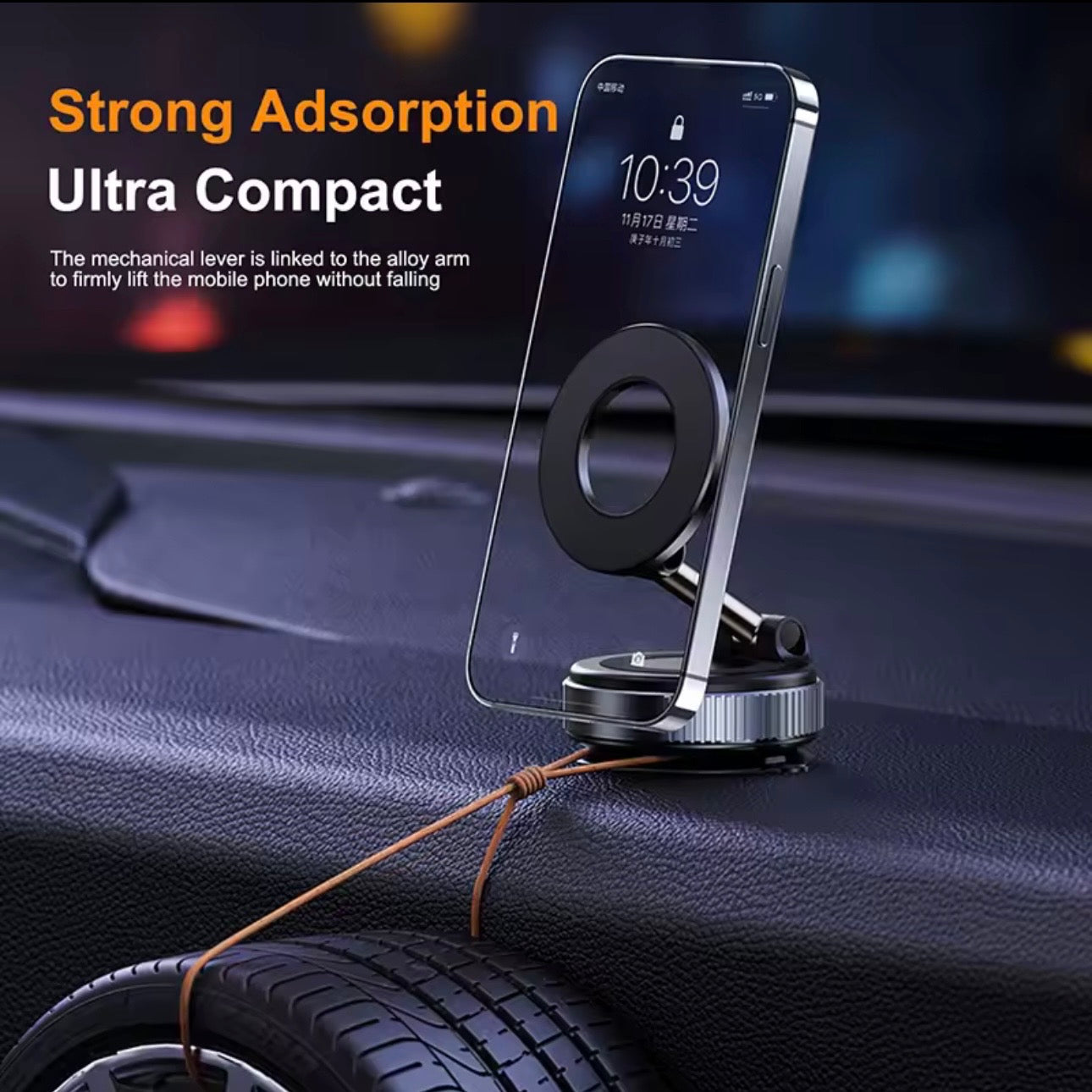 AutoGuard Magnetic Phone Holder With Upgraded Aluminum Alloy, Rotatable & Foldable