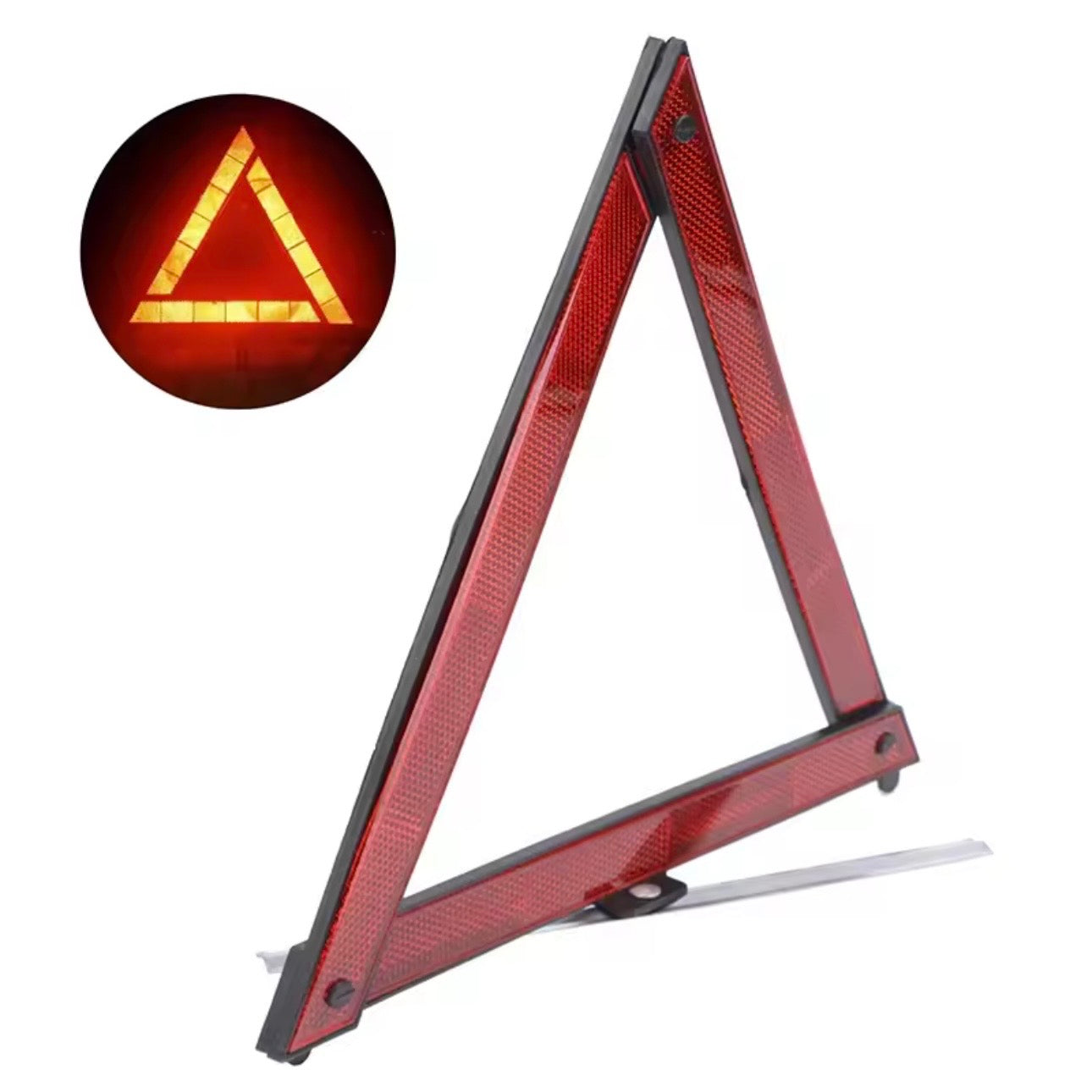 AutoGuard Reflective Emergency Car Safety Triangle - High Visibility Folding Warning Sign