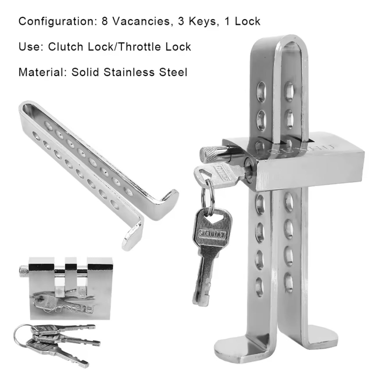 AutoGuard Anti-Theft Throttle Solid Padlock With Tough-Stainless Steel Enhance Automobile Security