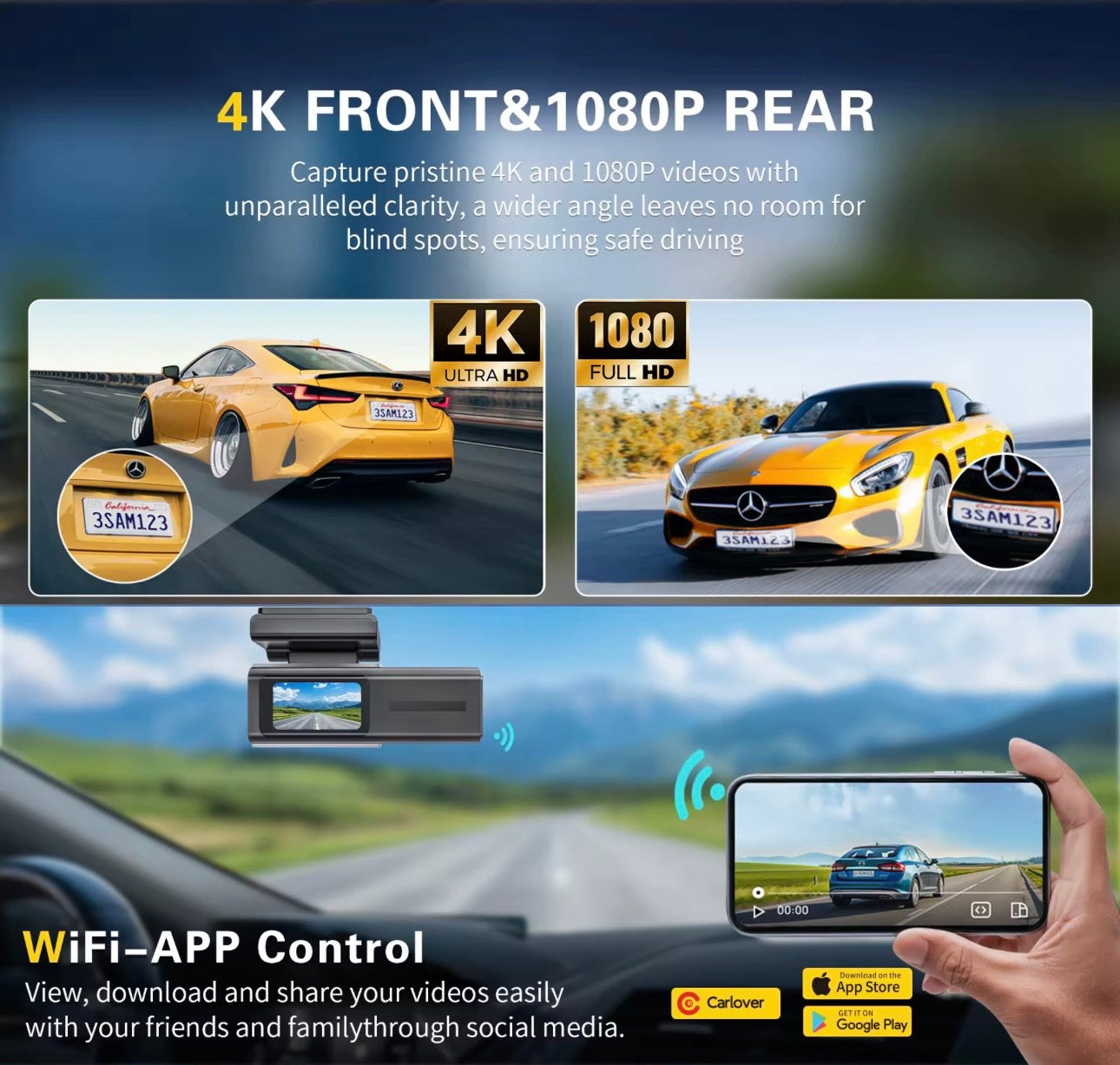 AutoGuard S2: Pro-Grade Dual-Lens Precision 4K Dash Camera With Night Version