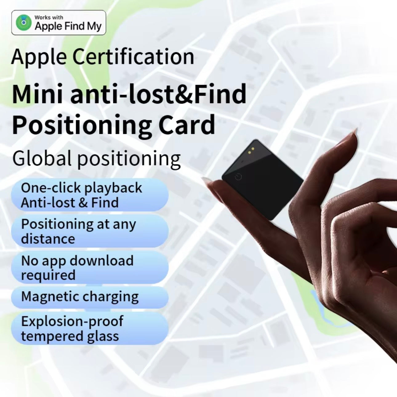 AutoGuard Super Mini Ultra-Thin Smart Air Tag GPS Tracker Locator
