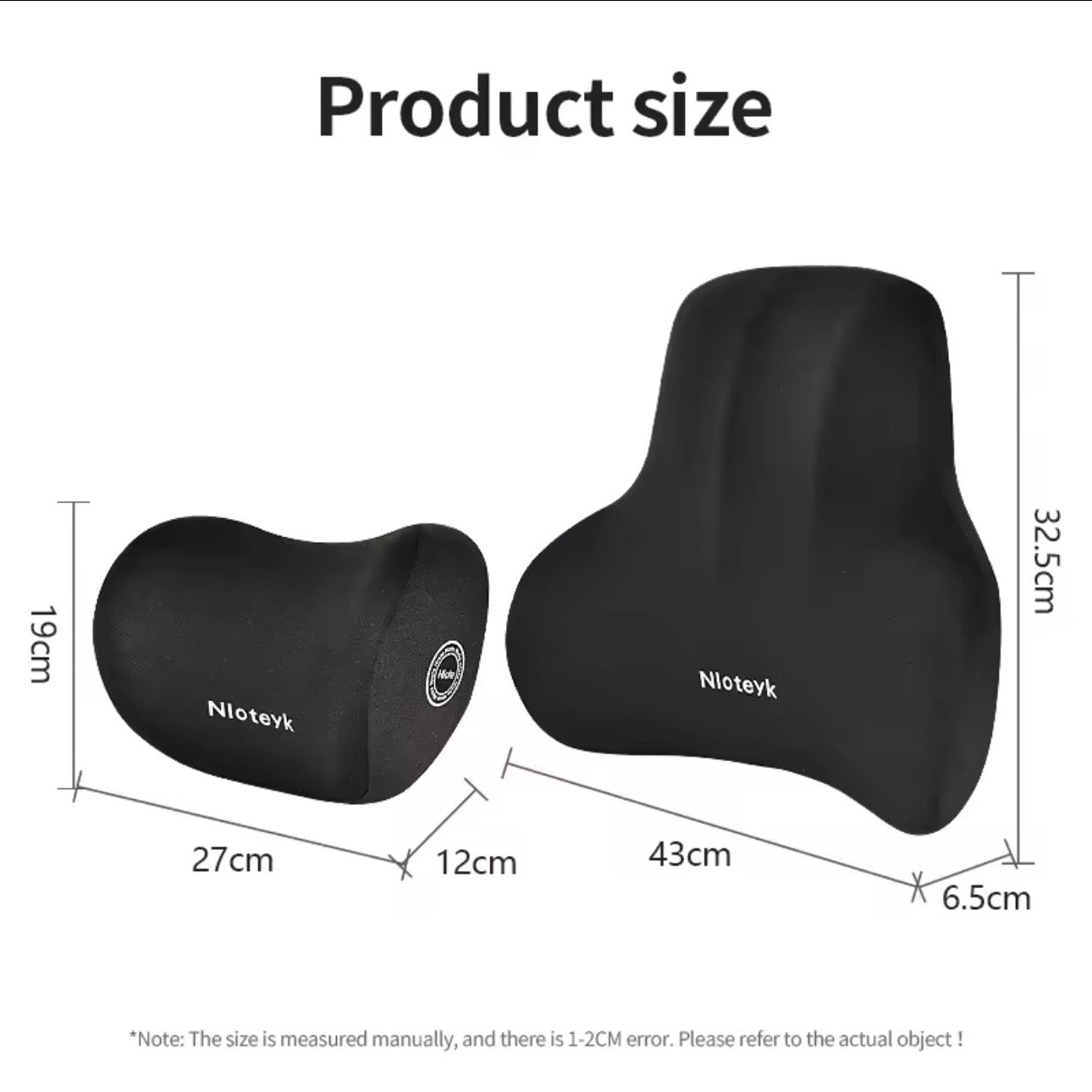 AutoGuard Ergonomic Memory Foam Car Set for Headrest Neck & Waist Support