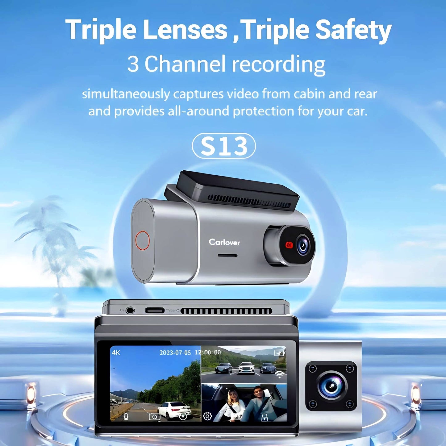 AutoGuard S13: Pro-Grade 4K Triple-Lens Precision Security System With Night Vision