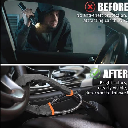AutoGuard Anti-Theft Heavy-Duty Flexible Cable Lock With Seat Belt Socket & Strong Braided Steel