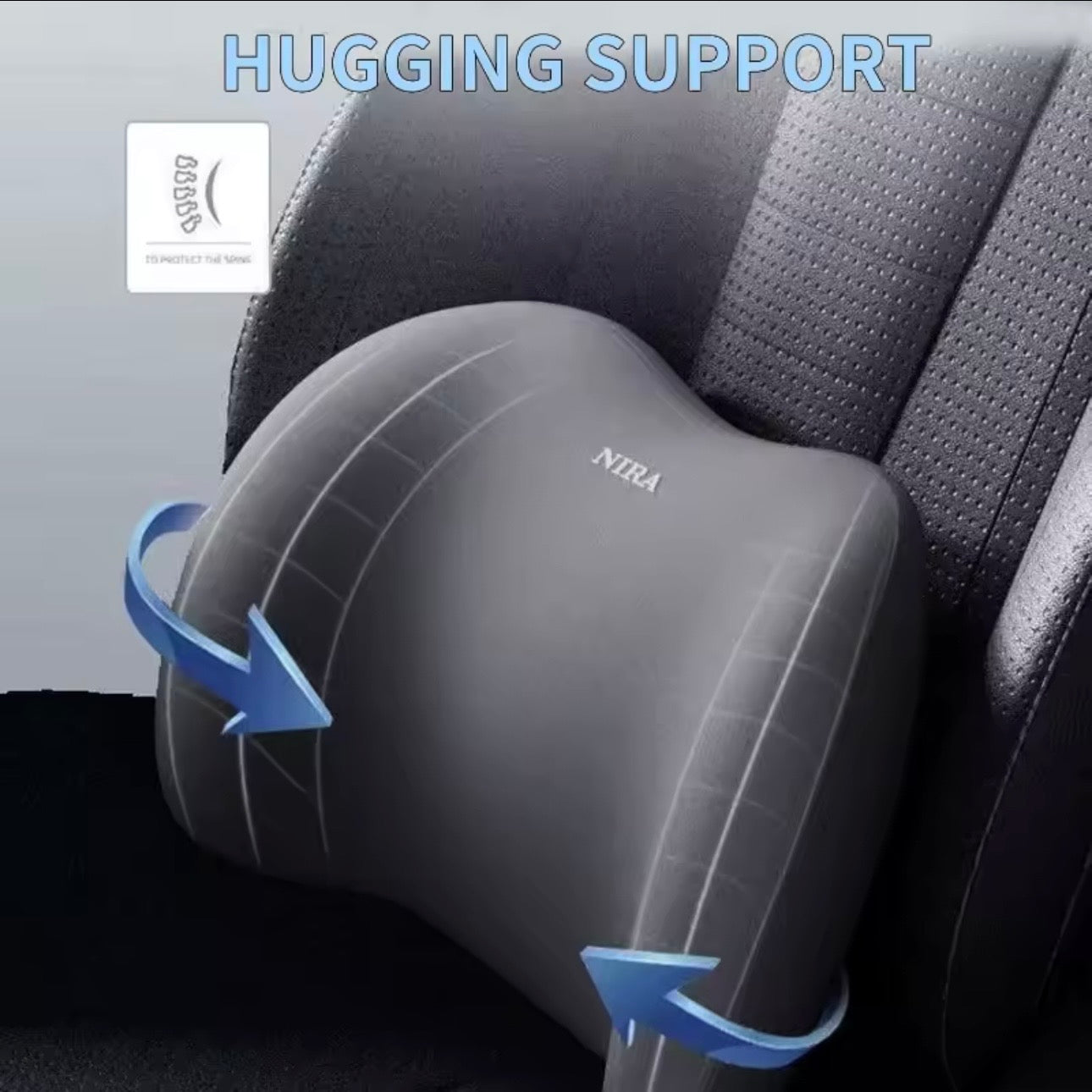 AutoGuard Ergonomic Memory Foam Car Set for Headrest Neck & Waist Support