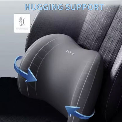 AutoGuard Ergonomic Memory Foam Car Set for Headrest Neck & Waist Support