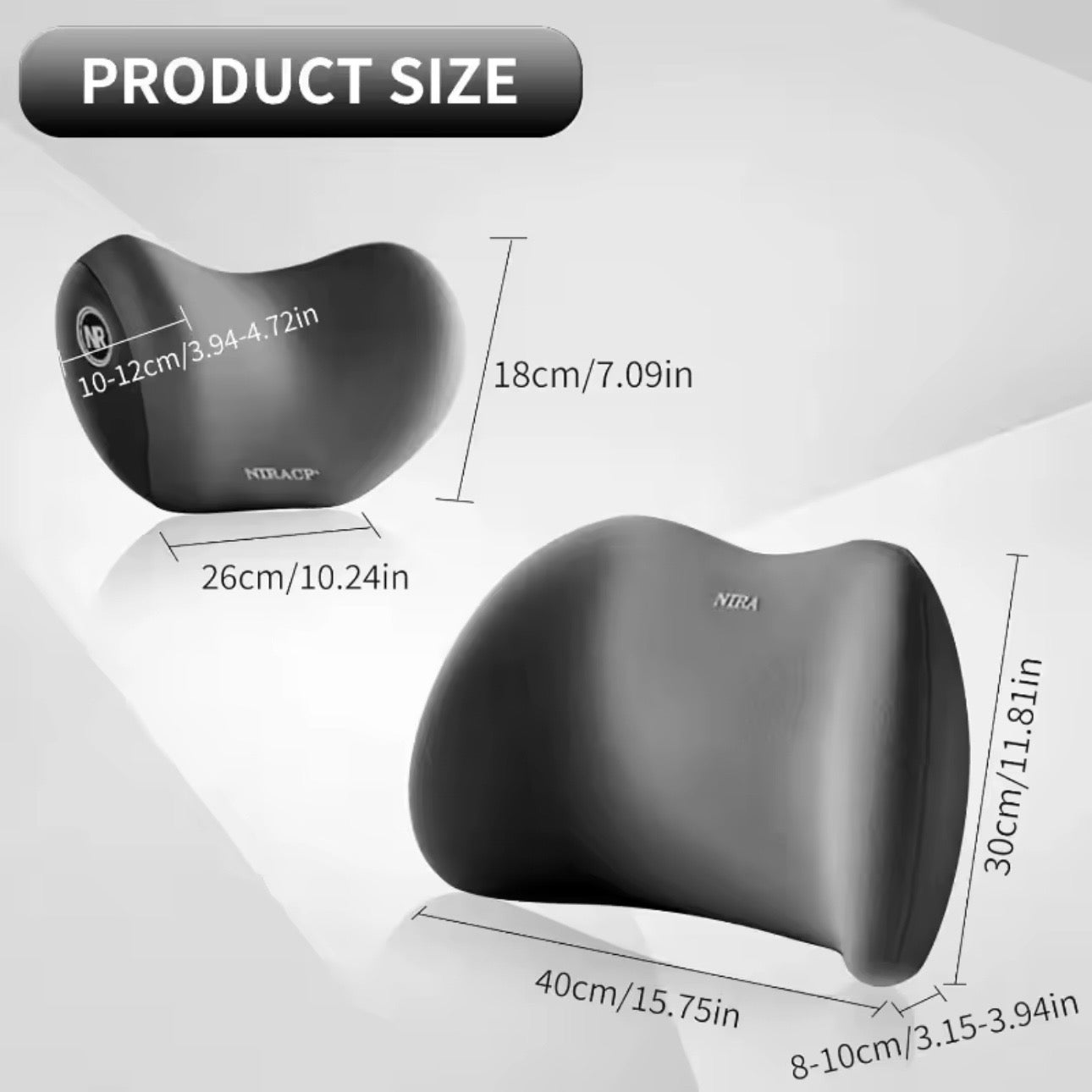 AutoGuard Ergonomic Memory Foam Car Set for Headrest Neck & Waist Support