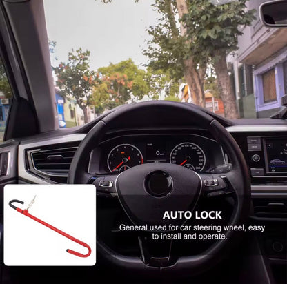 AutoGuard Anti-Theft Steering Wheel lock With Brake & Clutch Pedal Protection With Tough-Steel Enhance Automobile Security