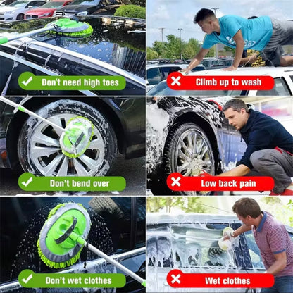 AutoGuard Micro-Fiber Car Wash Mop Mitt With 45” Aluminium Alloy Long Handle