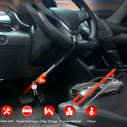AutoGuard Anti-Theft Steering Wheel lock With Brake & Clutch Pedal Protection With Tough-Steel Enhance Automobile Security