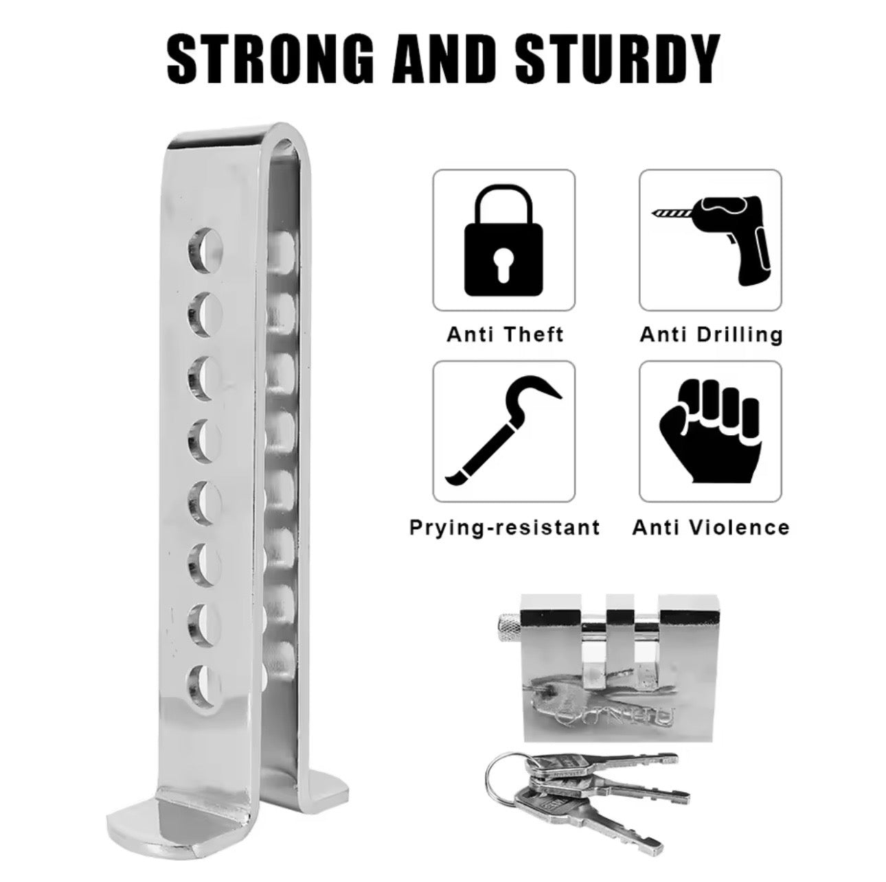 AutoGuard Anti-Theft Throttle Solid Padlock With Tough-Stainless Steel Enhance Automobile Security