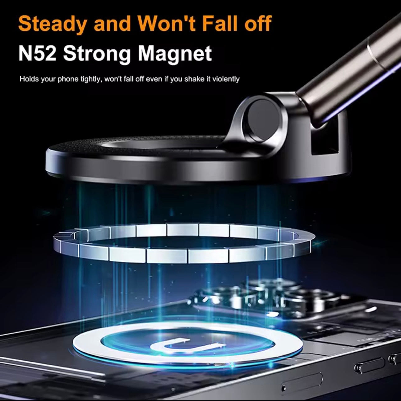 AutoGuard Magnetic Phone Holder With Upgraded Aluminum Alloy, Rotatable & Foldable