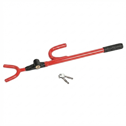 AutoGuard Heavy Duty Anti-Theft Twin Bar Extendable Steering Wheel Lock With Tough-Steel Enhance Automobile Security