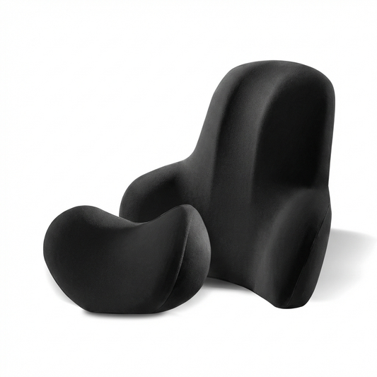 AutoGuard Ergonomic Memory Foam Car Set for Headrest Neck & Waist Support