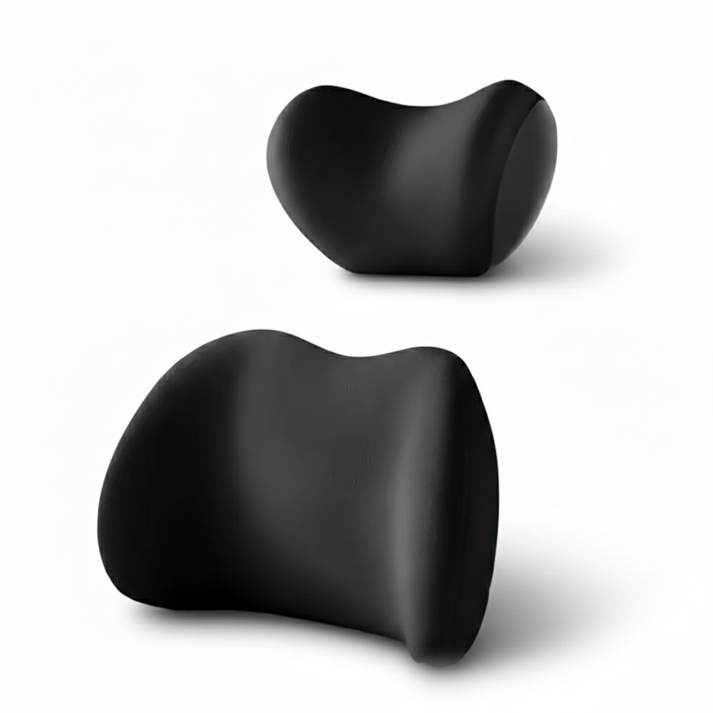 AutoGuard Ergonomic Memory Foam Car Set for Headrest Neck & Waist Support