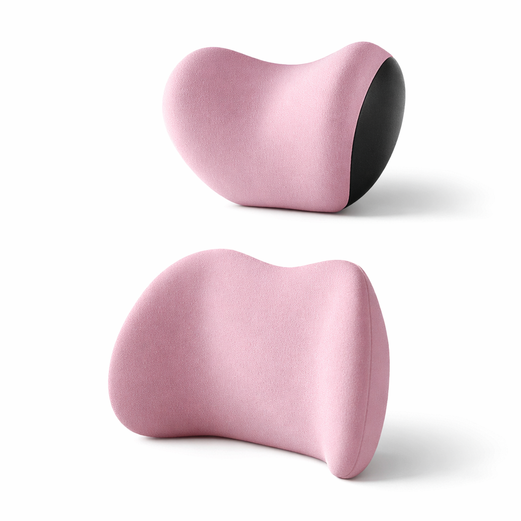 AutoGuard Ergonomic Memory Foam Car Set for Headrest Neck & Waist Support